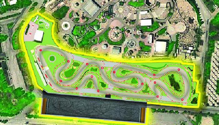 A model of the auto racetrack planned inside King Fahd Park.